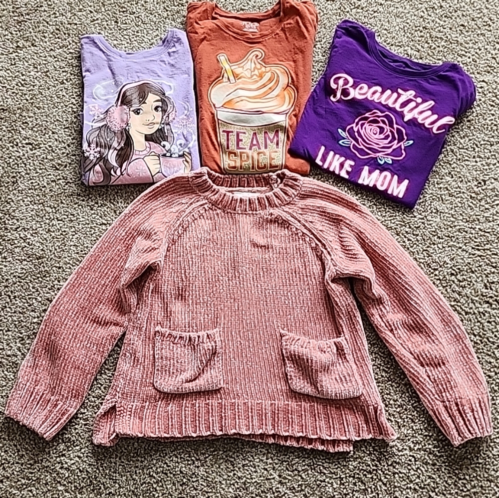 Lot Of 4 Girls Tops Size 7/8 Children's Place Jessica Simpson Brands